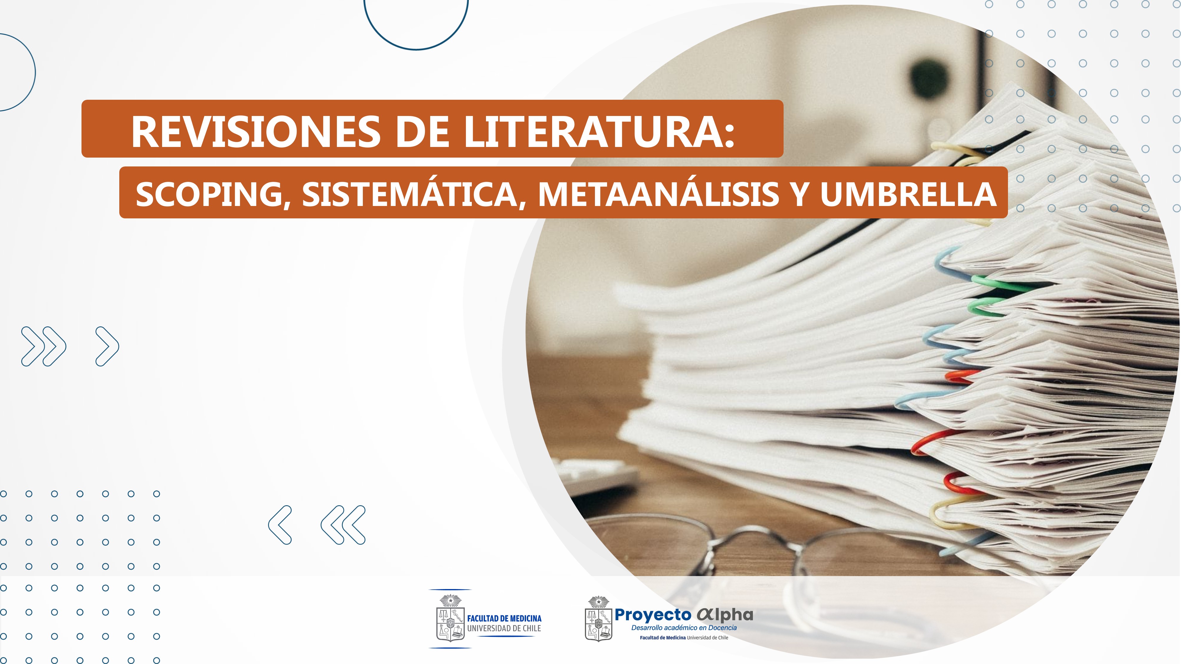 Revisiones de Literatura: Scoping, Sistemática, Metaanálisis y Umbrella REVSI1
